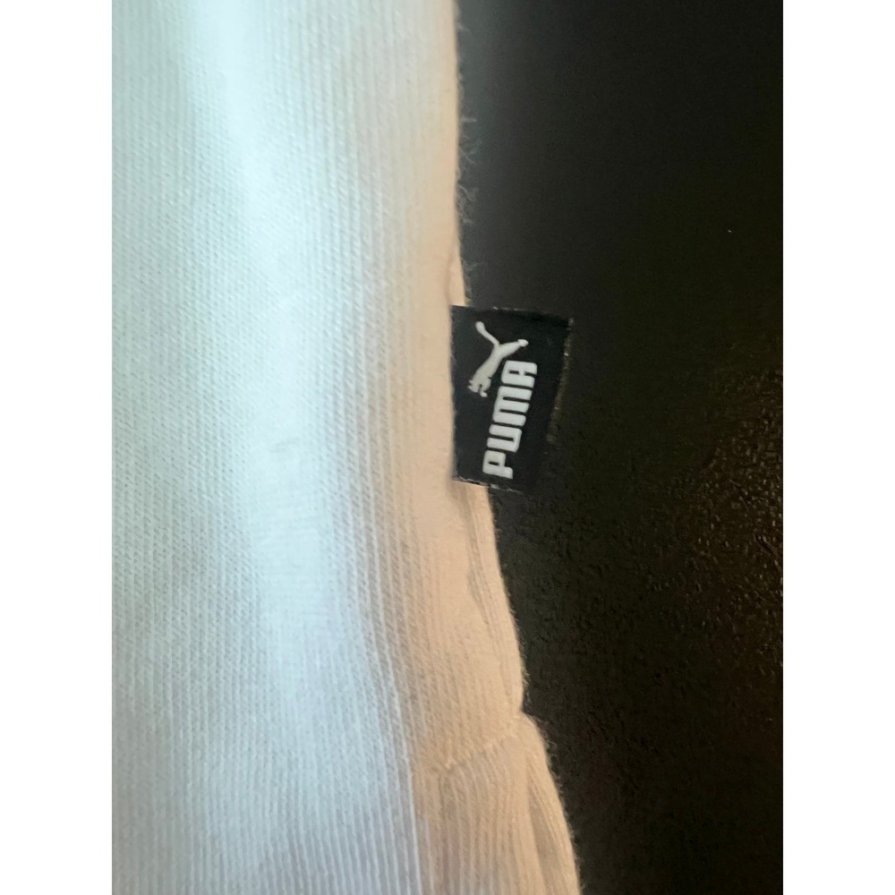 Puma Womens White Cropped Hoodie Rainbow Logo Sweatshirt Large (1092) - Picture 6 of 12